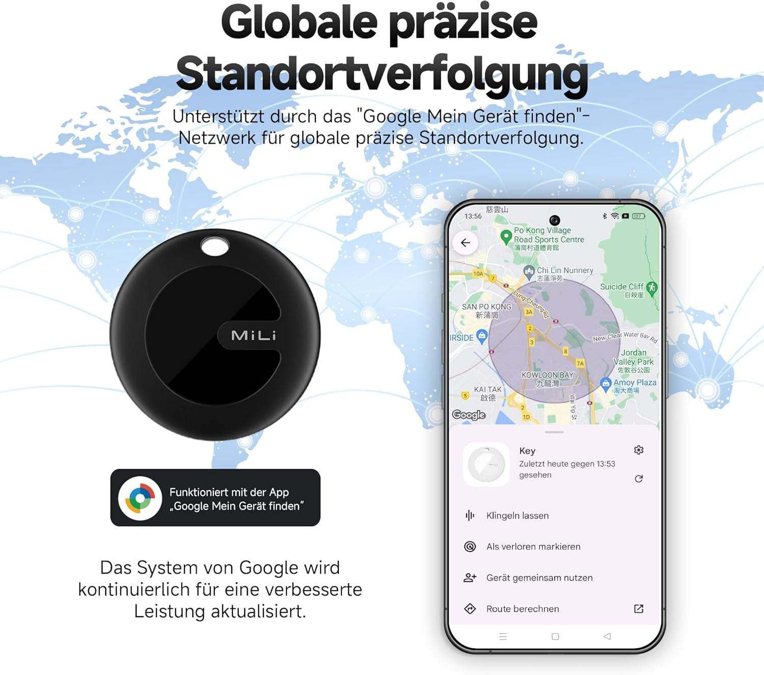 Mili Mitag Traceur Localisateur D’Objets Bluetooth, Fonctionne Avec L’App Google Localiser (Uniquement Android), Batterie Remplaçable, IP67 Imperméable, Pour Les Clés/Portefeuilles/Valises, 4-Pack